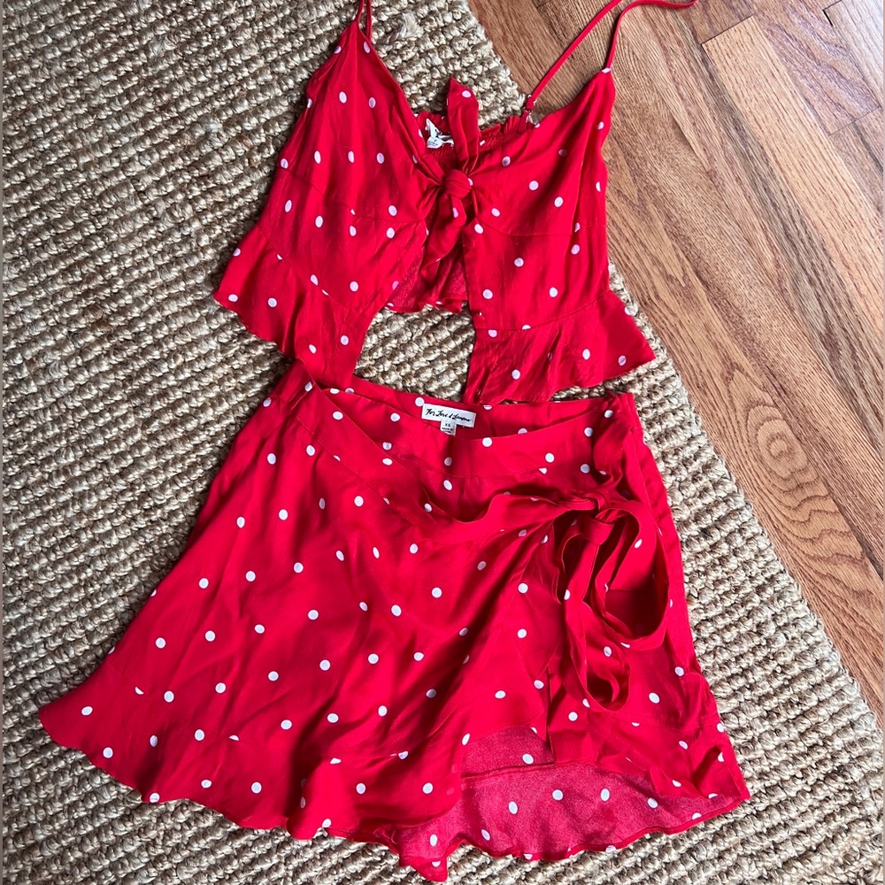 Red polka dot set